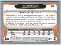 2013 Bowman Brandon Belt #178