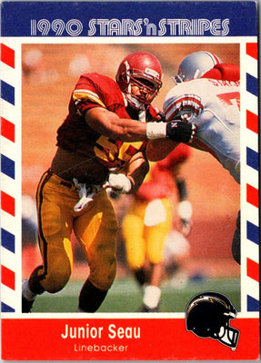 1990 Asher Candy Stars 'n Stripes Junior Seau #84