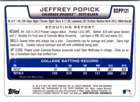 2012 Bowman Draft Picks & Prospects Jeffrey Popick #BDPP121