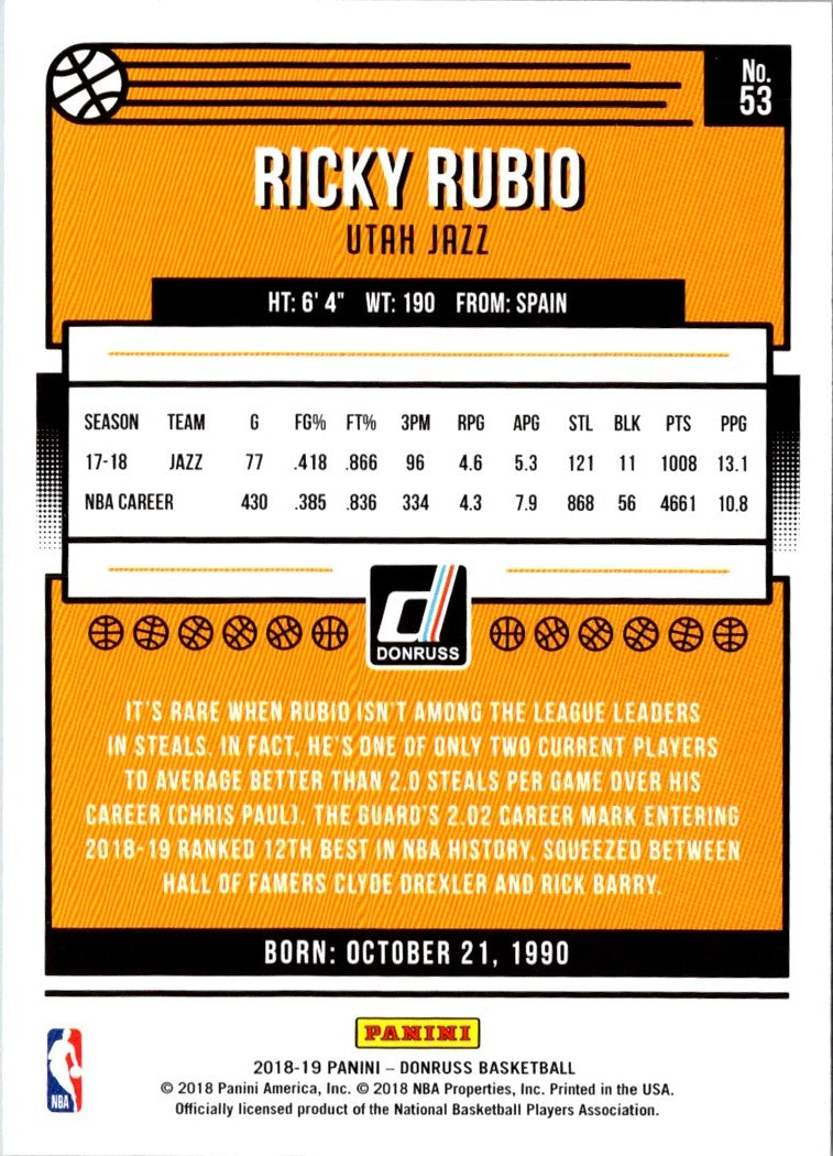 2018 Donruss Ricky Rubio
