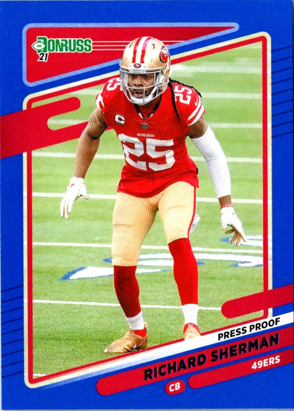 2021 Donruss Press Proof Blue Richard Sherman #60