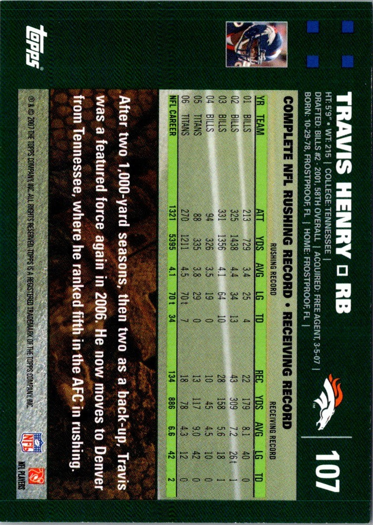 2007 Topps Travis Henry