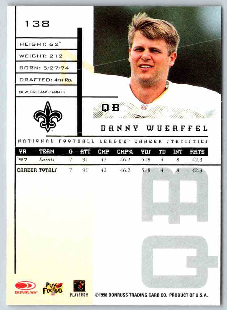 1998 Leaf Rookies And Stars Danny Wuerffel