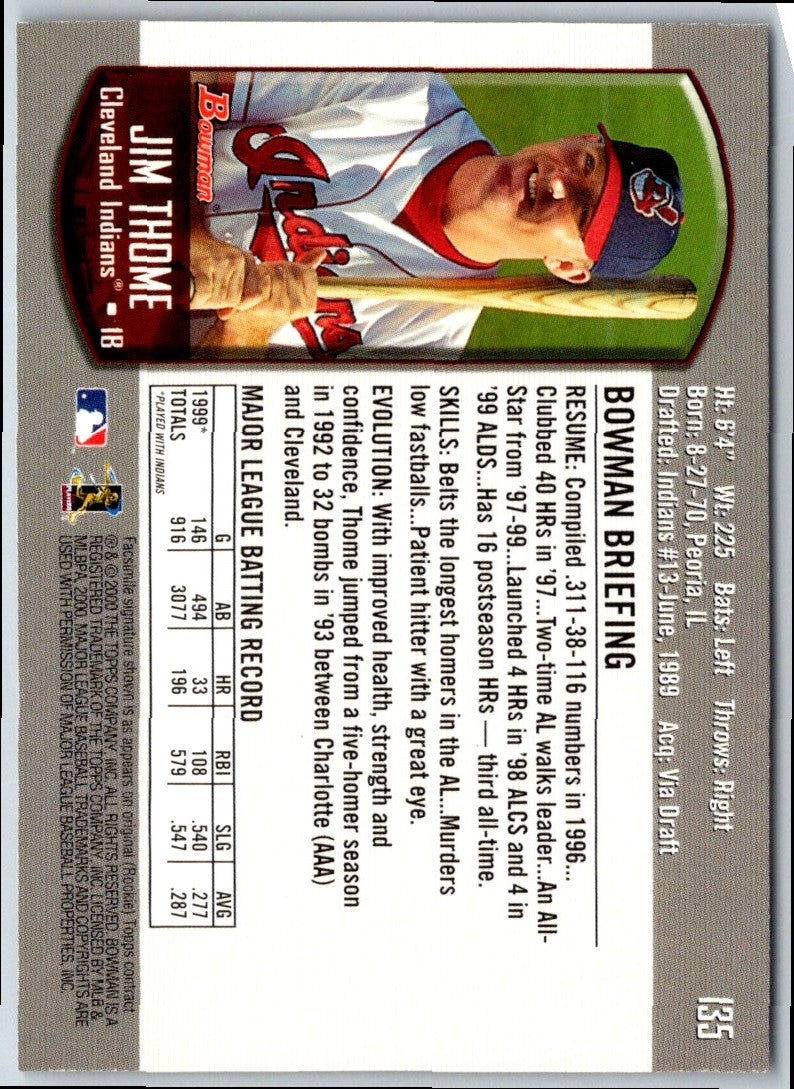 2000 Bowman Jim Thome