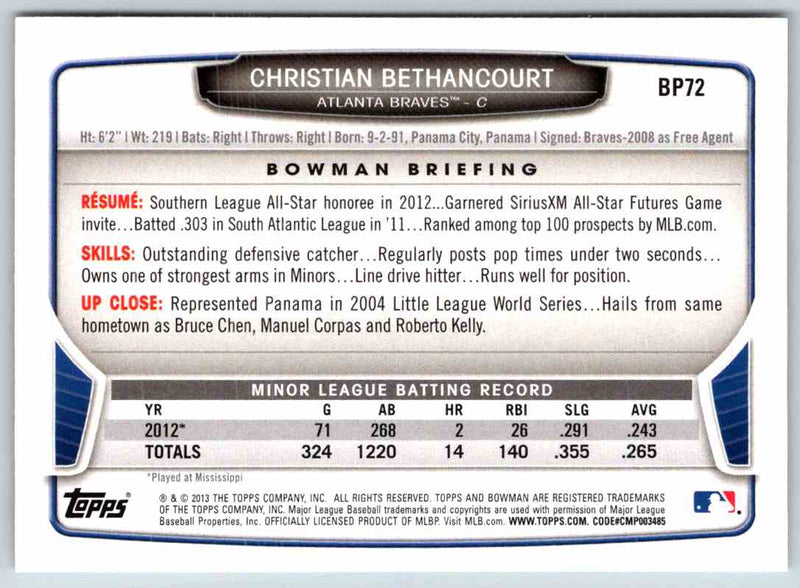 2014 Bowman Christian Bethancourt