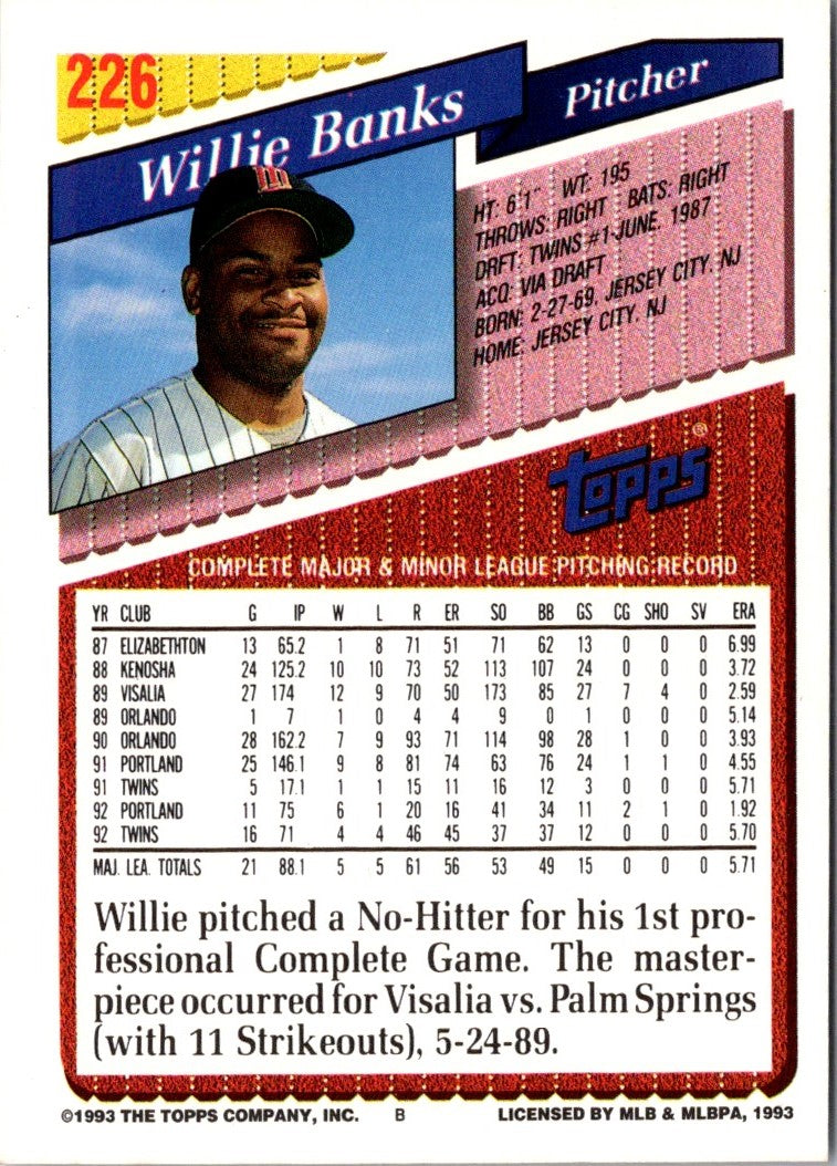 1993 Topps Willie Banks