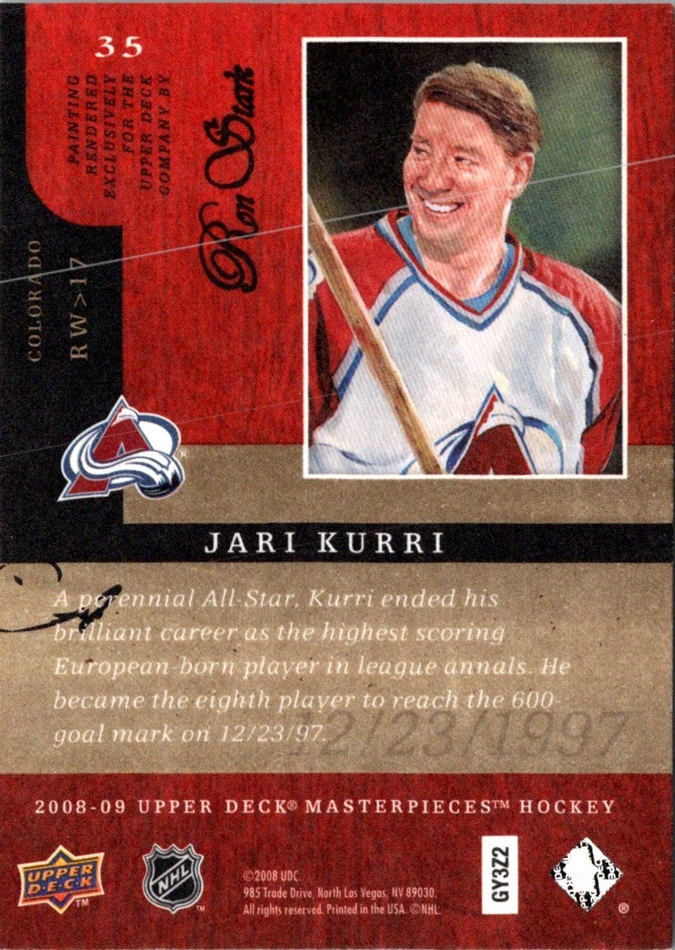 2008 Upper Deck Masterpieces Jari Kurri