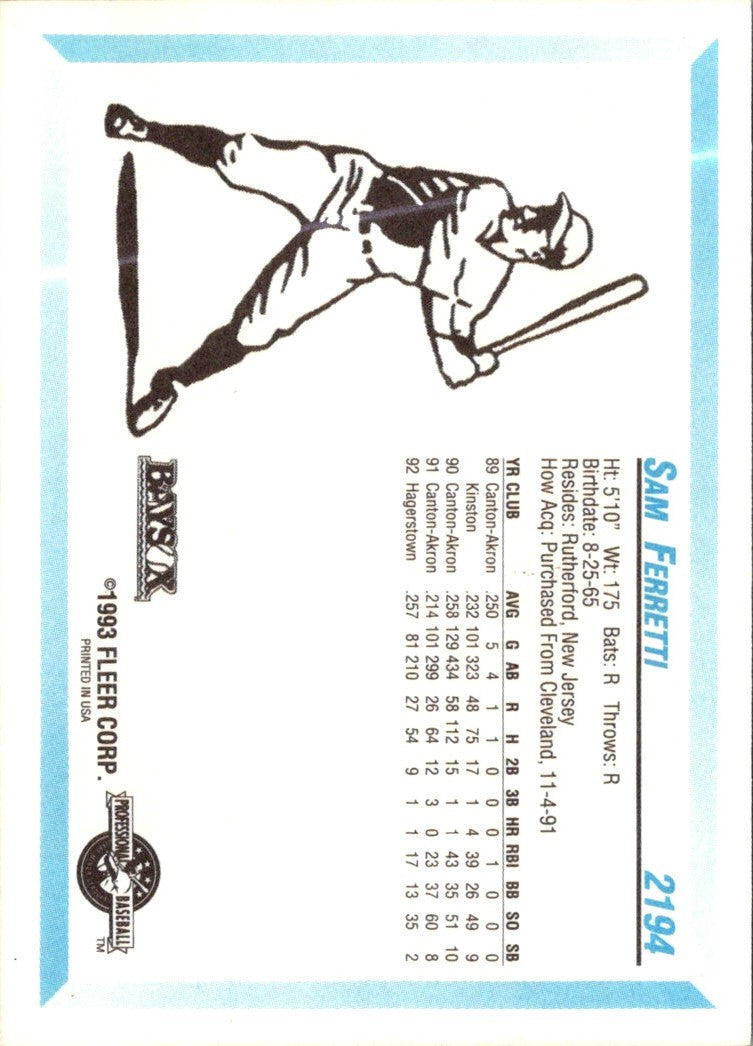 1992 Fleer ProCards Sam Ferretti