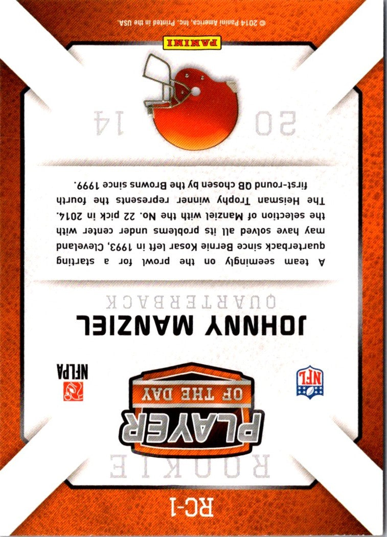 2014 Panini Player Of The Day Johnny Manziel