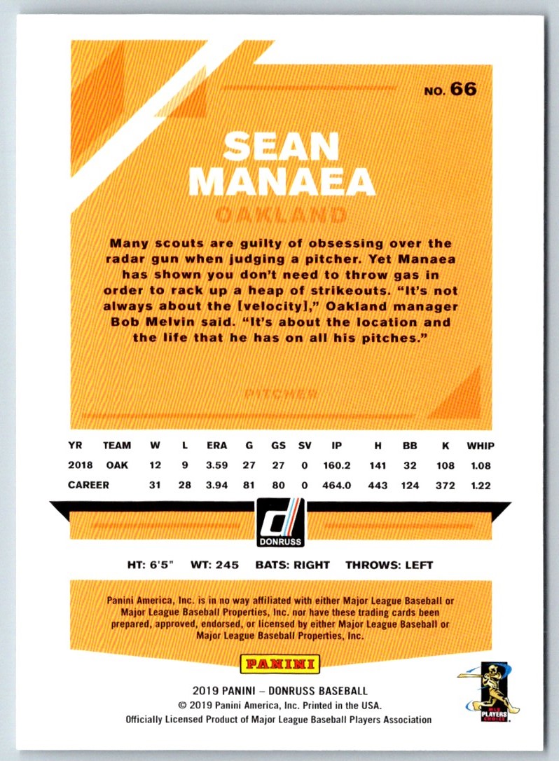 2019 Donruss Sean Manaea