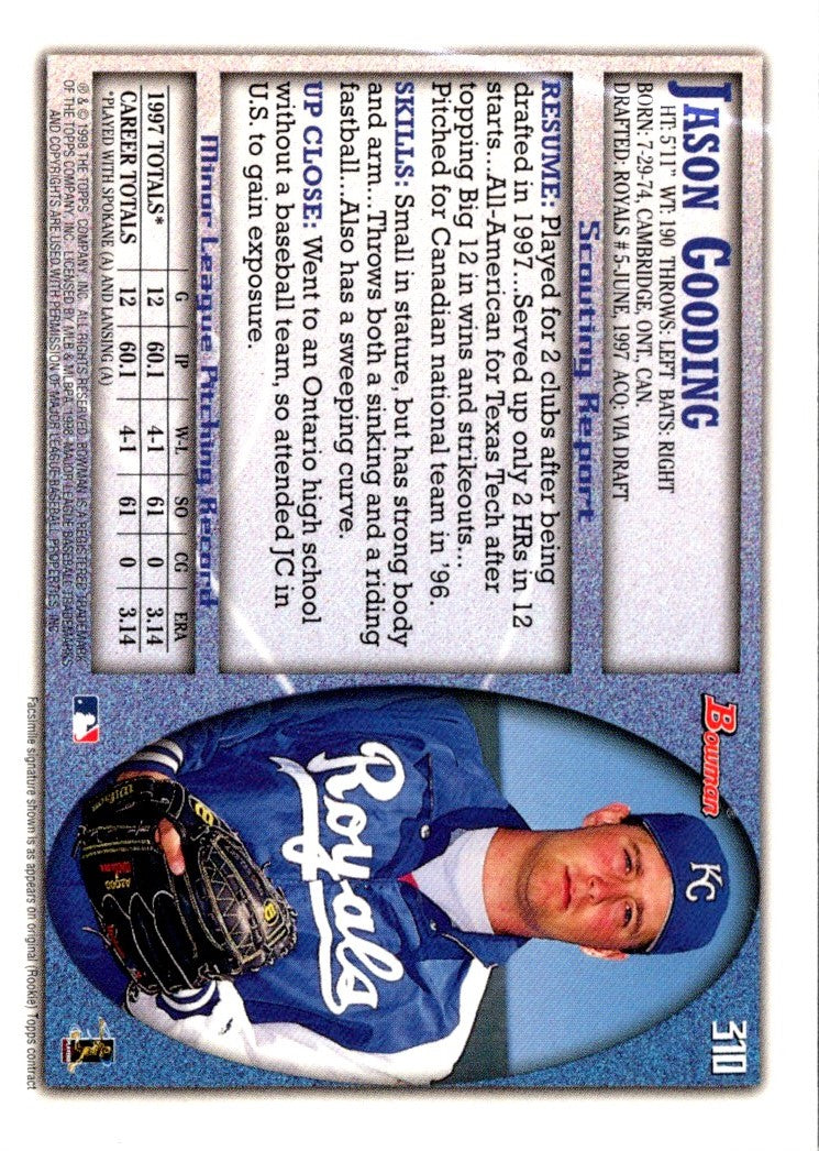 1998 Bowman Jason Gooding