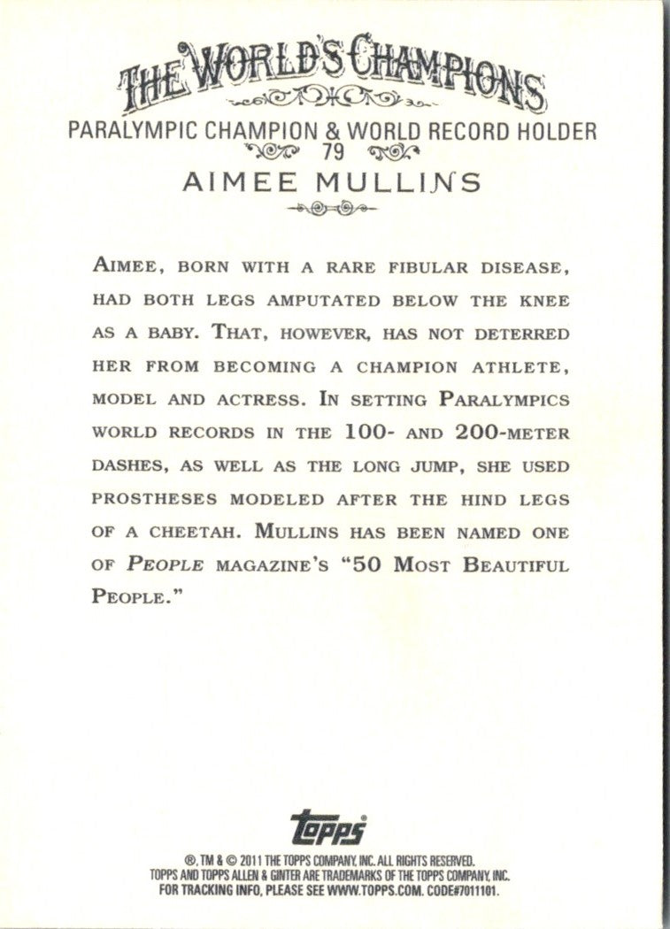2011 Topps Allen Ginter Aimee Mullins