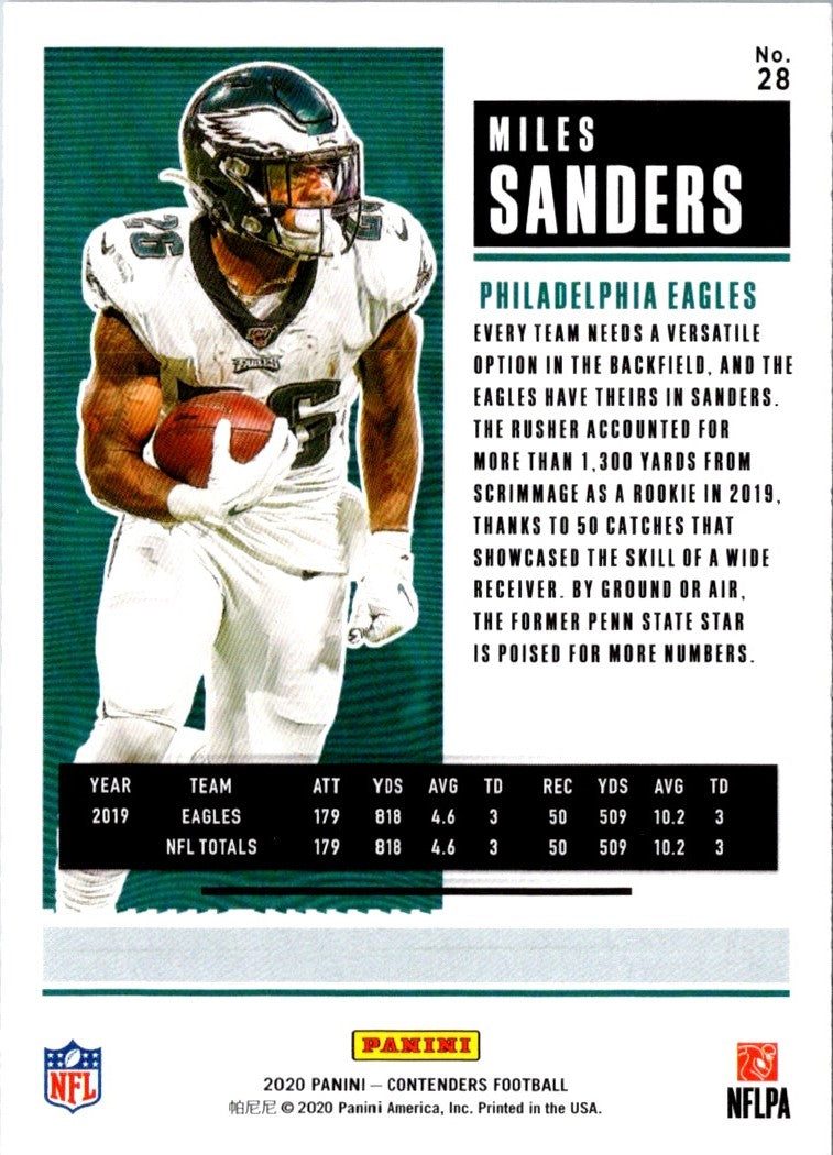 2020 Panini Contenders Miles Sanders