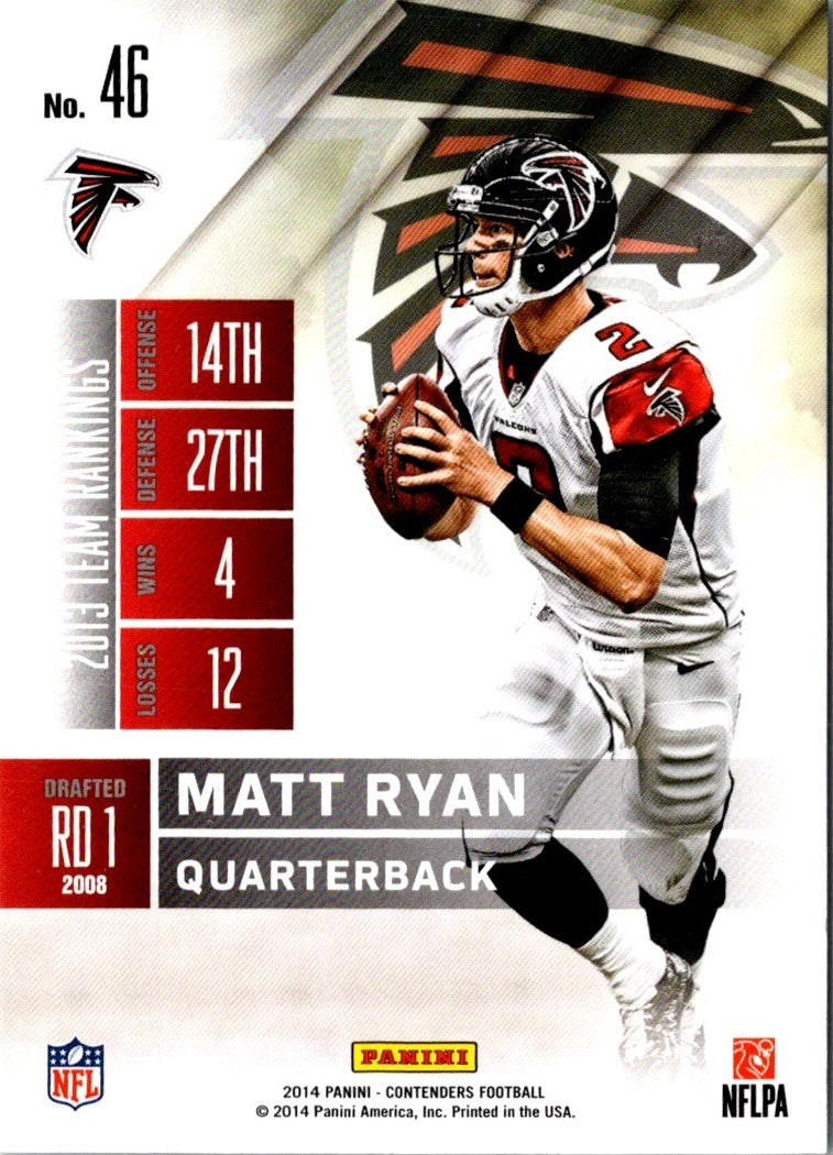 2014 Panini Contenders Matt Ryan