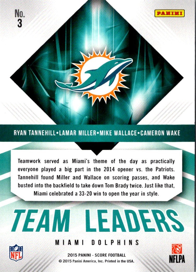 2015 Score Team Leaders Cameron Wake/Lamar Miller/Ryan Tannehill/Mike Wallace