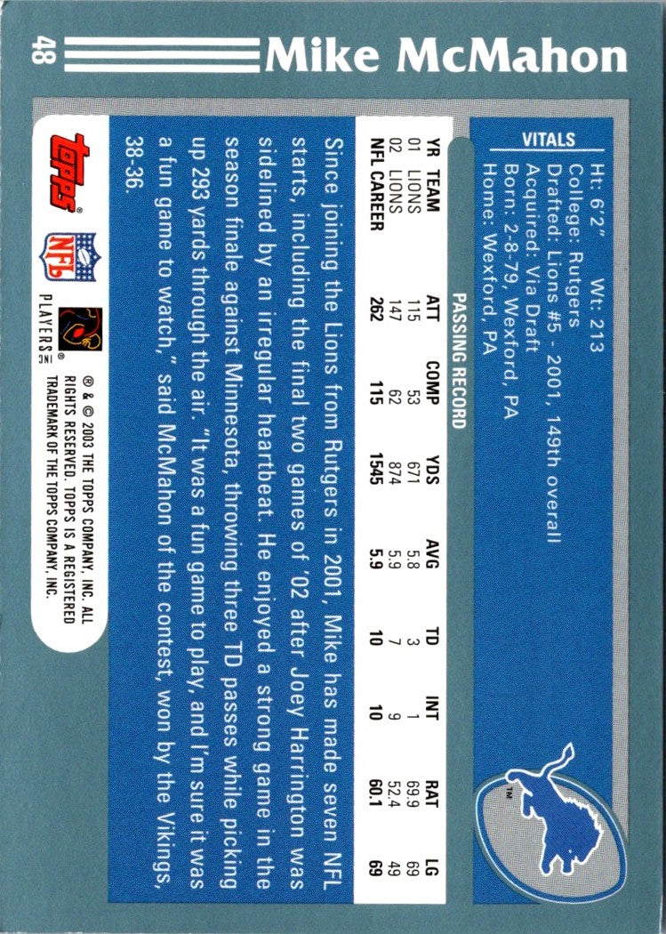 2003 Topps Mike McMahon