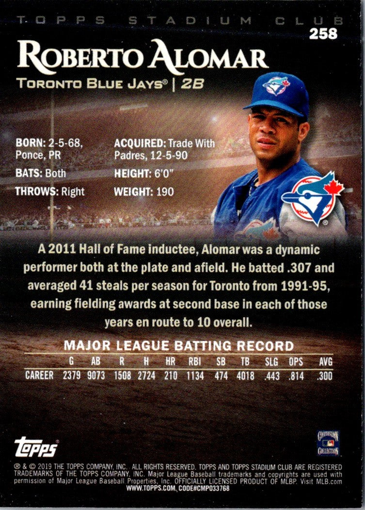 2019 Stadium Club Roberto Alomar