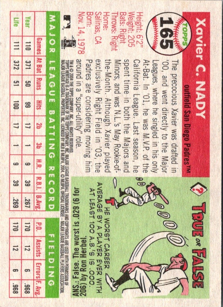 2004 Topps Heritage Xavier Nady