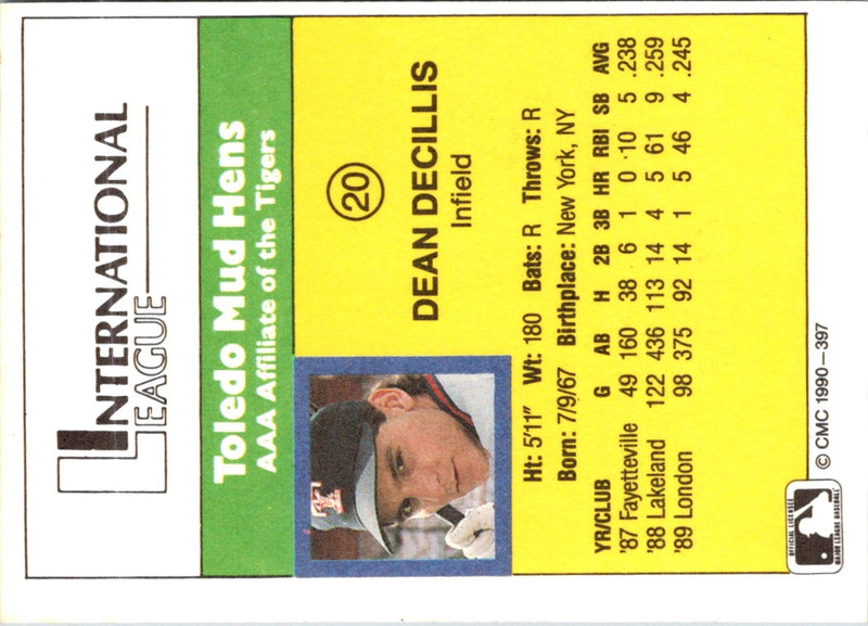 1990 CMC Toledo Mud Hens Dean Decillis