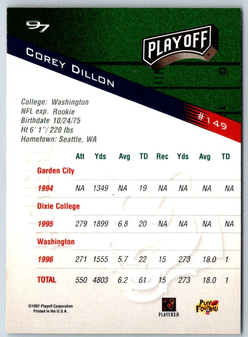 1997 Playoff Zone Corey Dillon