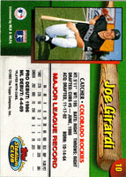 1993 Stadium Club Colorado Rockies Joe Girardi #10