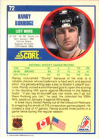 1990 Score Randy Burridge #72