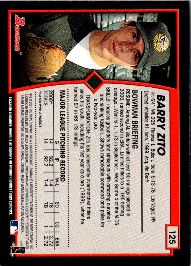 2001 Bowman Barry Zito