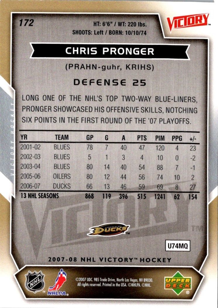 2007 Upper Deck Victory Chris Pronger