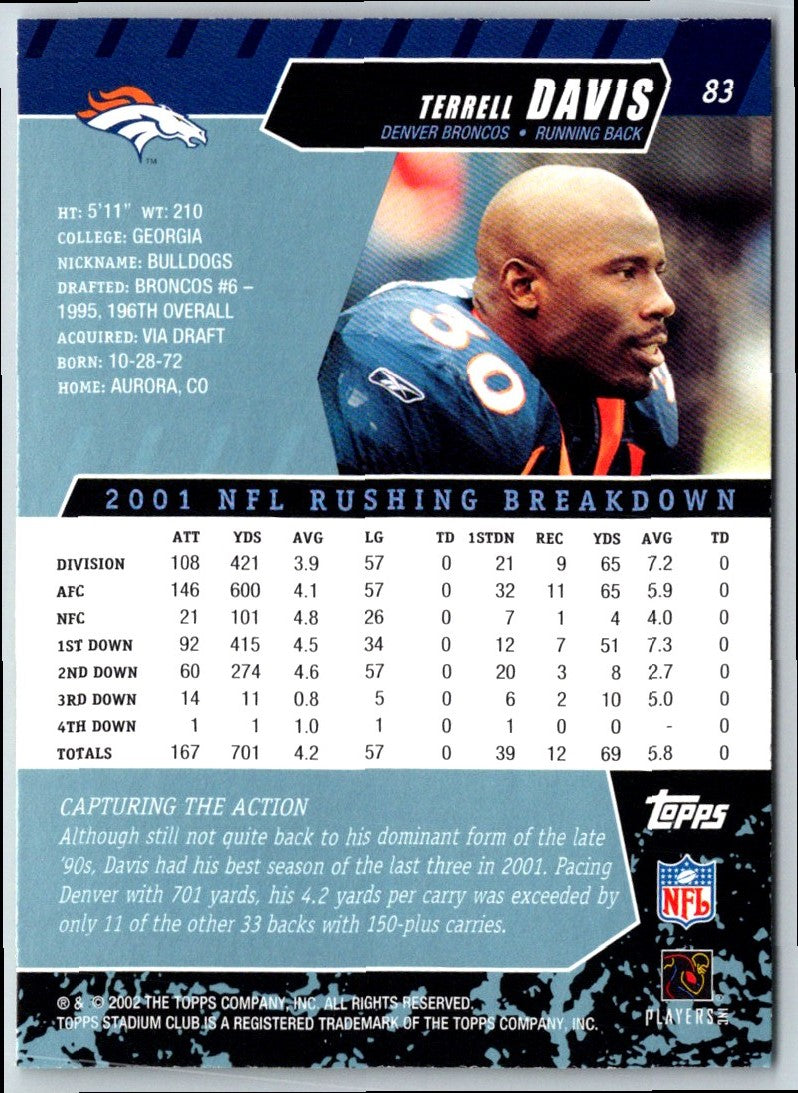 2002 Stadium Club Terrell Davis