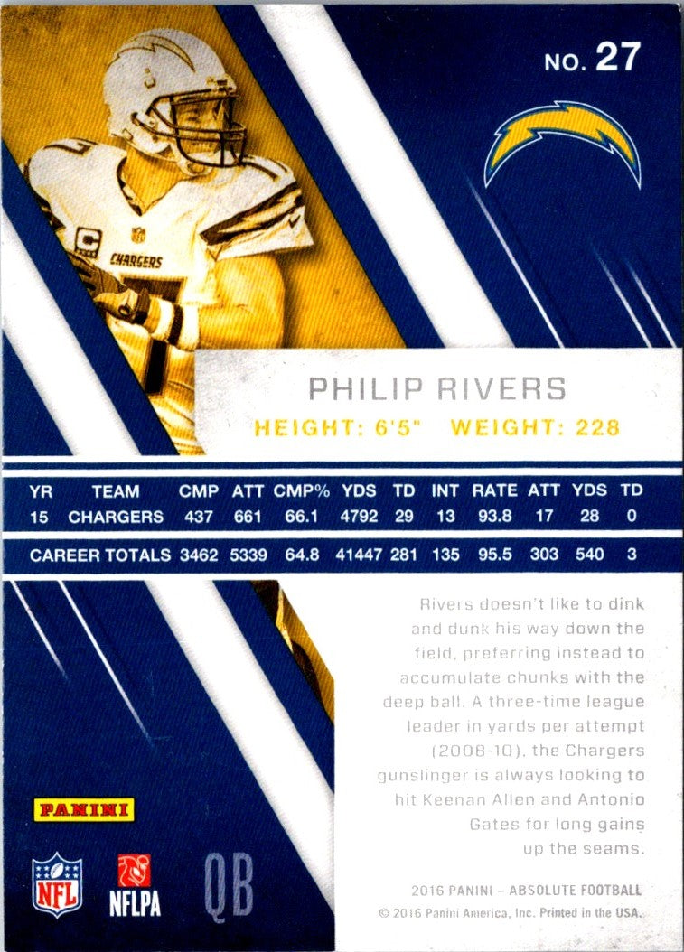 2016 Panini Absolute Philip Rivers