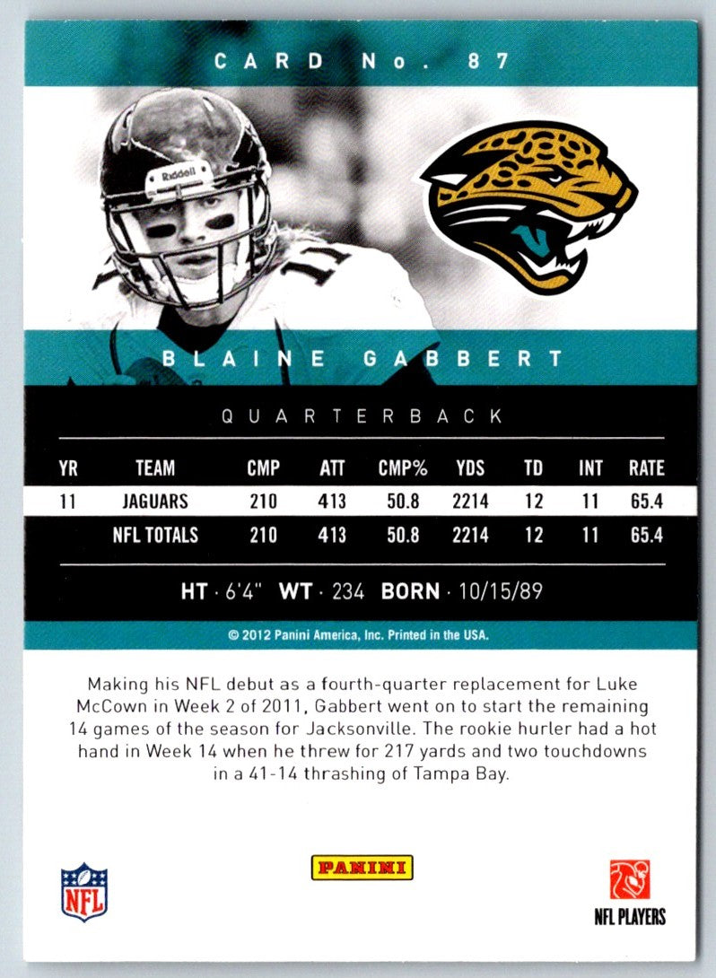 2012 Panini Prestige Blaine Gabbert