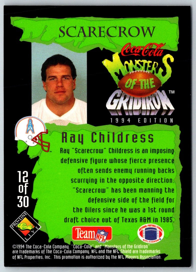 1994 Coca-Cola Monsters of the Gridiron Ray Childress