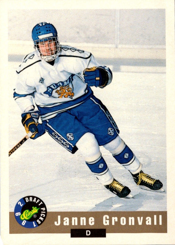 1992 Classic Draft Picks Janne Gronvall #32