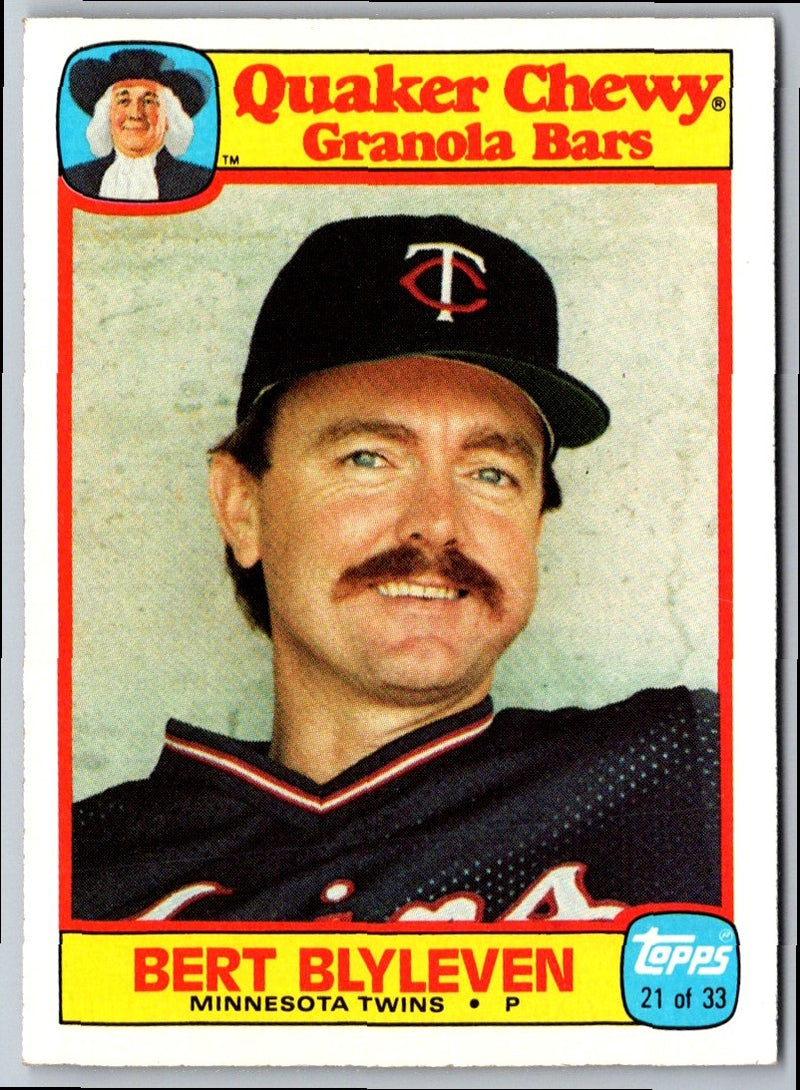 1986 Topps Quaker Granola Bert Blyleven