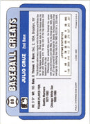 1990 Swell Baseball Greats Julio Cruz