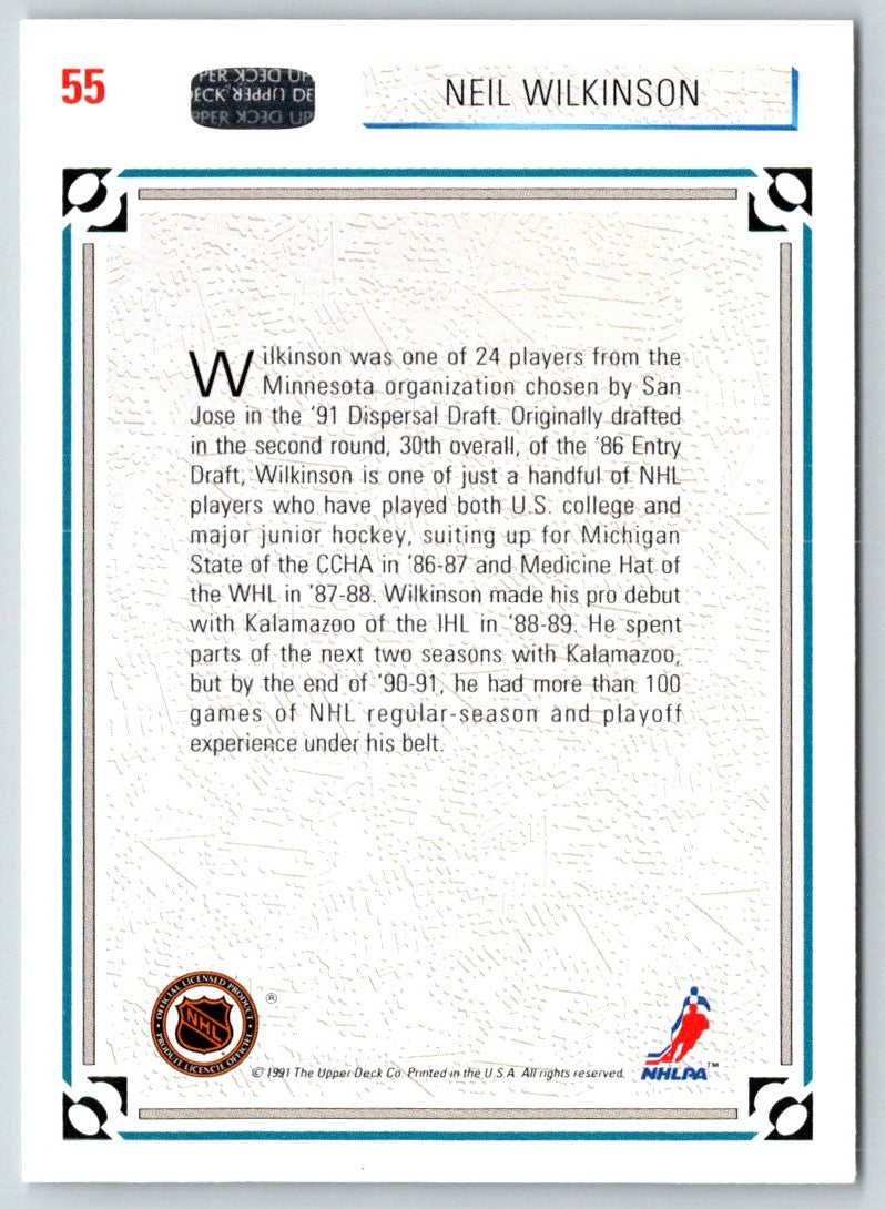 1991 Upper Deck Neil Wilkinson