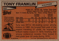 1981 Topps Tony Franklin #227 EX