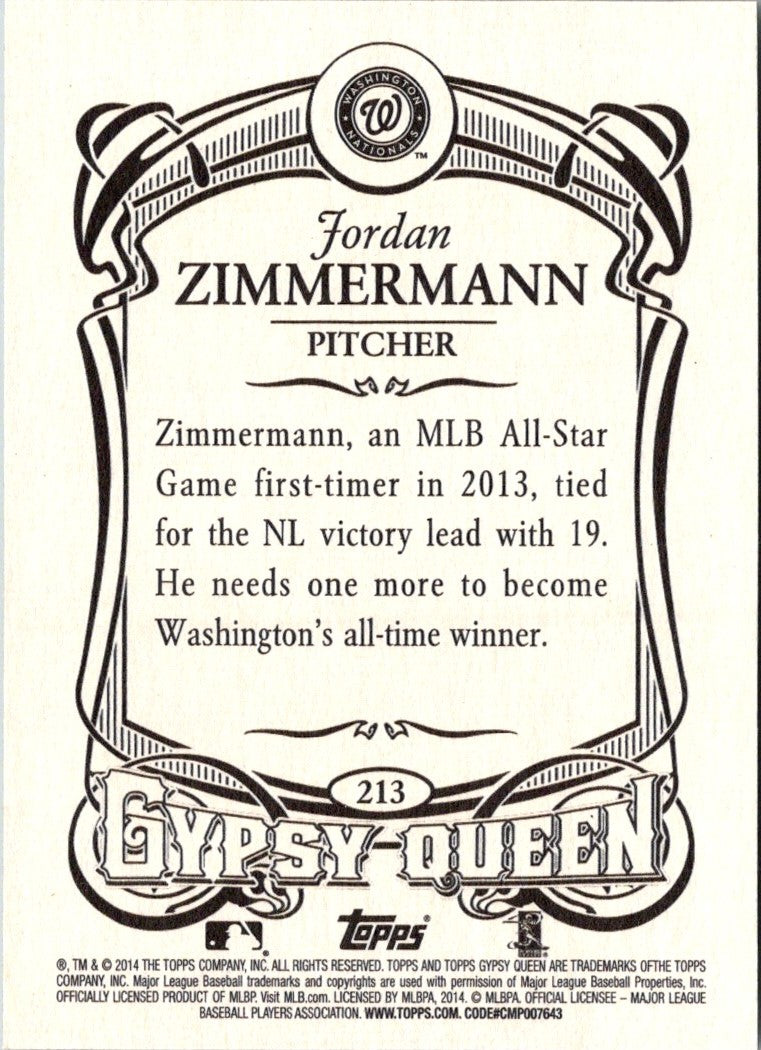 2014 Topps Gypsy Queen Jordan Zimmermann