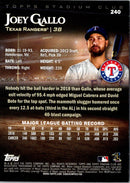 2019 Stadium Club Joey Gallo