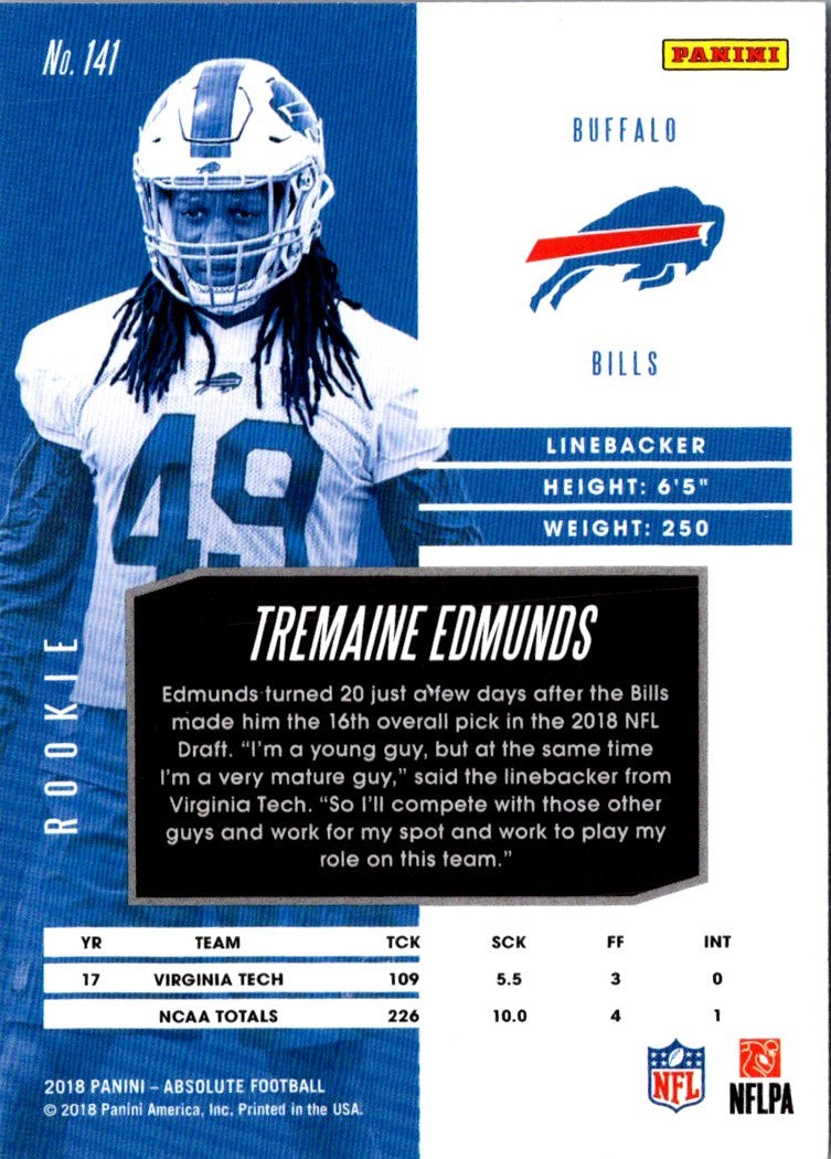 2018 Panini Absolute Tremaine Edmunds