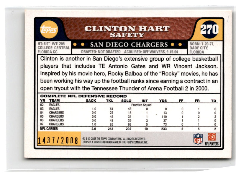 2008 Topps Gold Clinton Hart