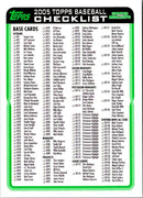 2005 Topps Updates & Highlights Checklists Green Checklist Checklist 1 of 3