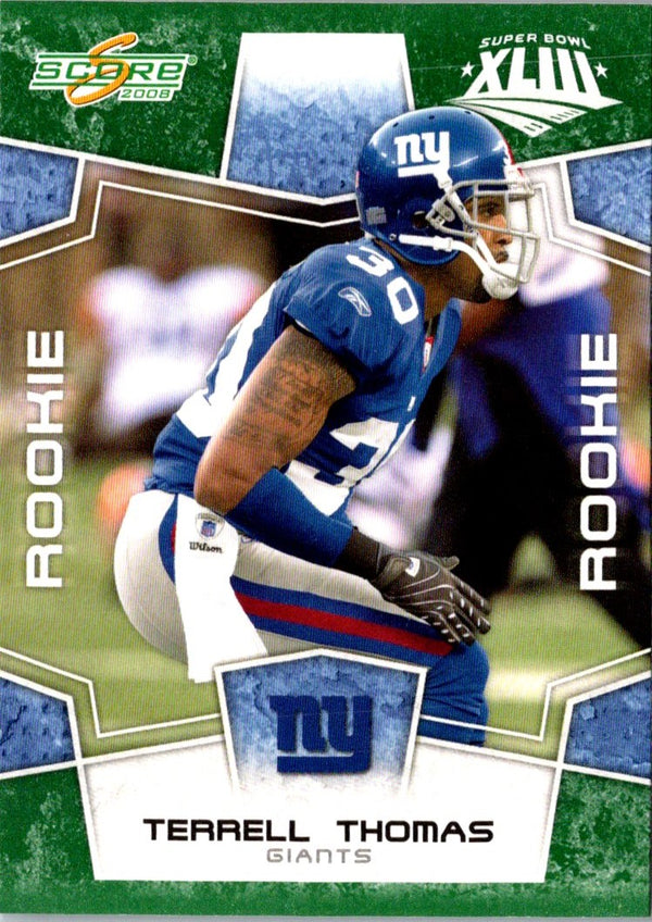 2008 Score Super Bowl XLIII Terrell Thomas #379