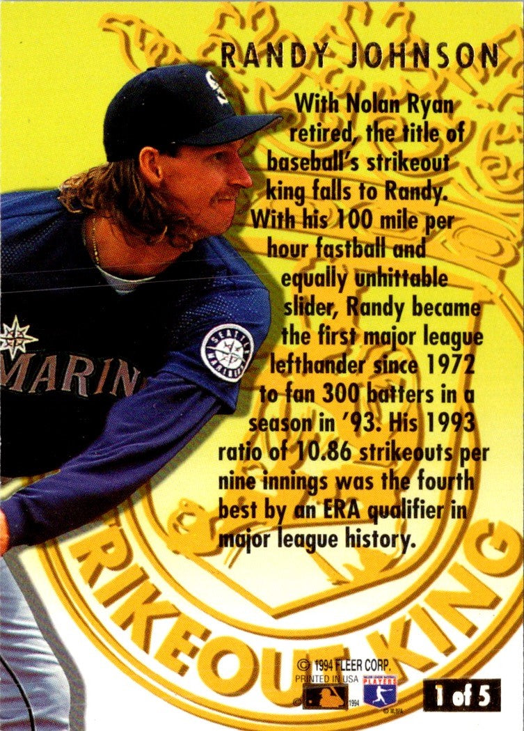 1994 Ultra Strikeout Kings Randy Johnson