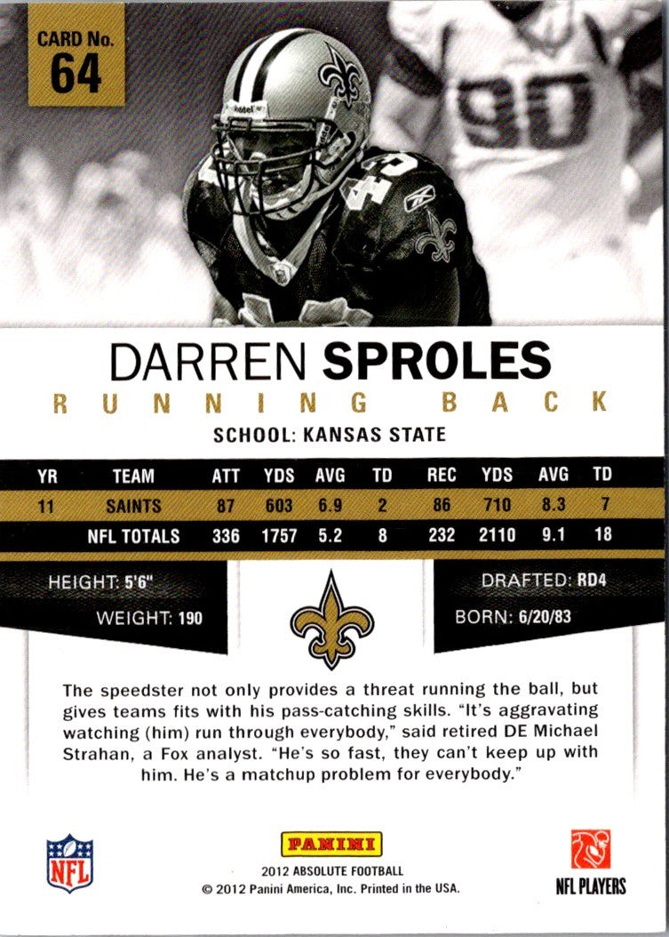 2012 Panini Absolute Darren Sproles