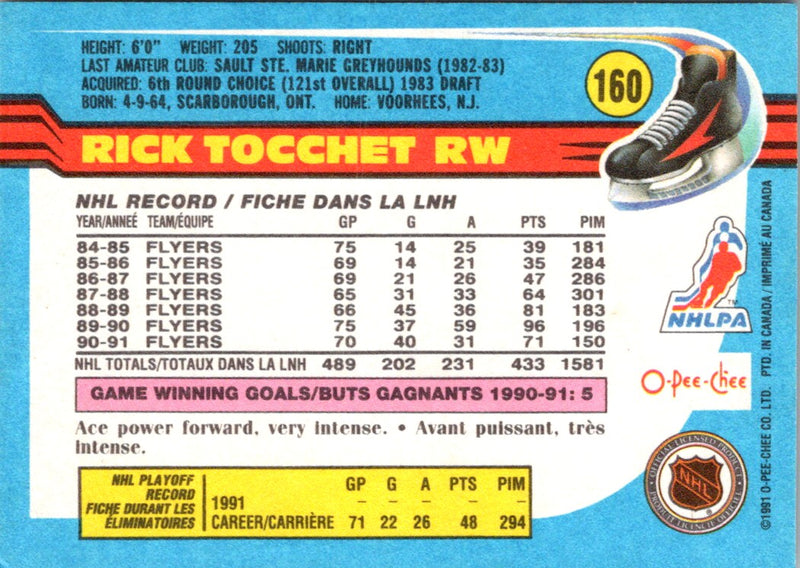 1991 O-Pee-Chee Rick Tocchet
