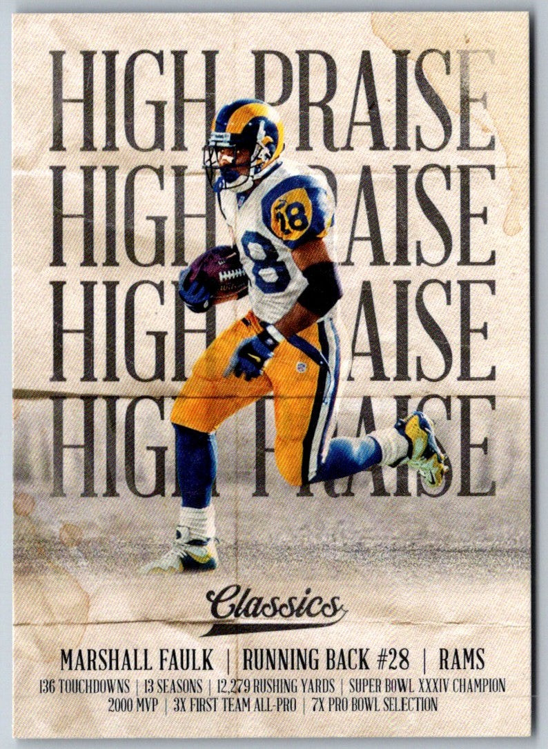 2018 Panini Classics High Praise Marshall Faulk