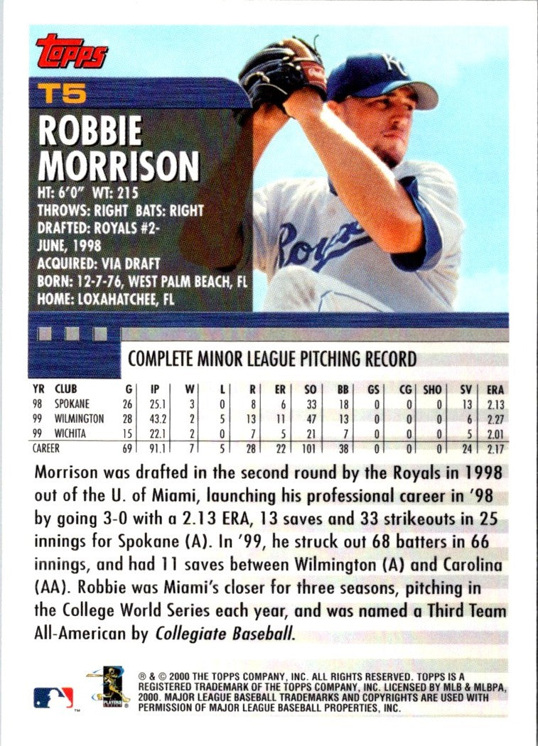 2000 Topps Traded & Rookies Robbie Morrison