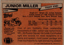 1981 Topps Junior Miller