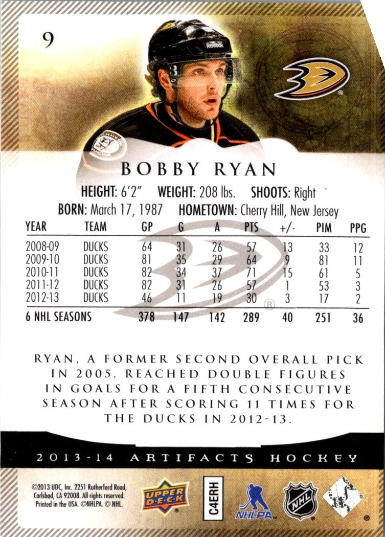 2013 Upper Deck Artifacts Bobby Ryan